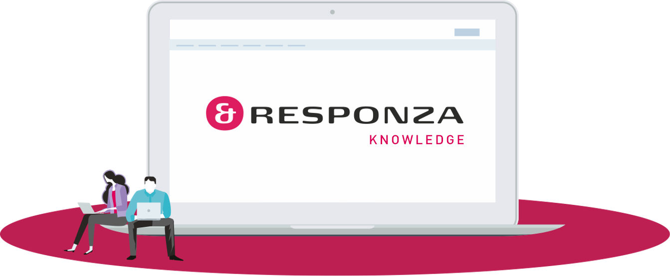 Illustration af Responza Knowledge-platformen med AI-drevet vidensøgning og svar
